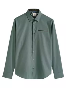 Повседневная рубашка Next Regular fit Button Up Shirt, зеленый