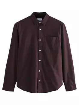 Повседневная рубашка Next Regular fit Button Up Shirt, бордовый