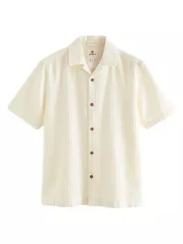 Повседневная рубашка Next Regular fit Button Up Shirt, экрю