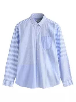 Повседневная рубашка Next Regular fit Button Up Shirt, синий