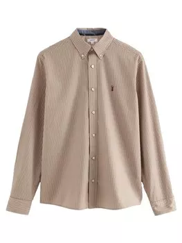 Повседневная рубашка Next Regular fit Button Up Shirt, темно-бежевый