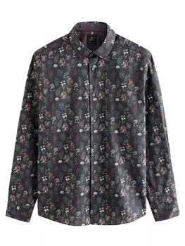 Повседневная рубашка Next Regular fit Button Up Shirt, темно-синий