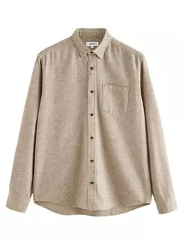 Повседневная рубашка Next Regular fit Button Up Shirt, бежевый