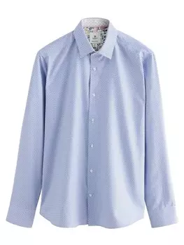 Повседневная рубашка Next Regular fit Button Up Shirt, королевский синий