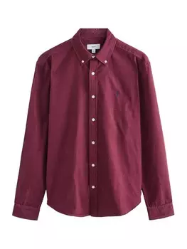 Повседневная рубашка Next Regular fit Button Up Shirt, бордовый
