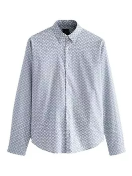 Повседневная рубашка Next Regular fit Button Up Shirt, цвет opal
