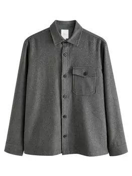 Повседневная рубашка Next Regular fit Button Up Shirt, темно-серый