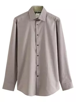 Повседневная рубашка Next Slim fit Button Up Shirt, коричневый