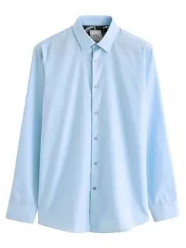 Повседневная рубашка Next Slim fit Button Up Shirt, светло-синий