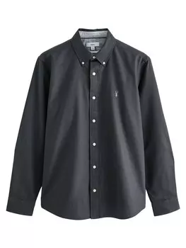 Повседневная рубашка Next Slim fit Button Up Shirt, темно-серый