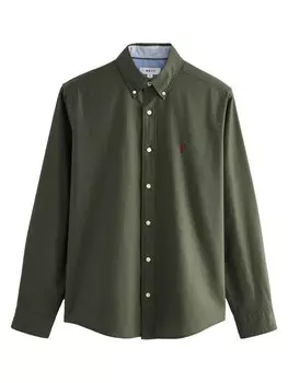 Повседневная рубашка Next Slim fit Button Up Shirt, темно-зеленый