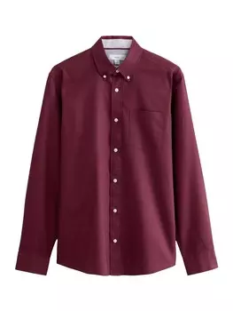Повседневная рубашка Next Slim fit Button Up Shirt, бордовый