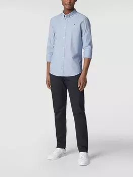 Повседневная рубашка облегающего кроя из Оксфорда Tommy Jeans, темно-синий