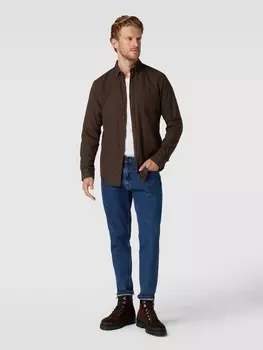 Повседневная рубашка обычного кроя с воротником на пуговицах, модель CLASSIC Jack & Jones, темно-коричневый