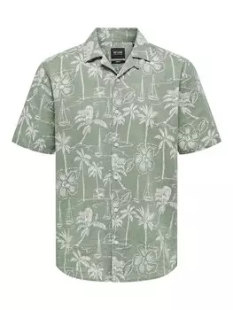 Повседневная рубашка Only & Sons Regular fit Button Up Shirt Caiden, зеленый