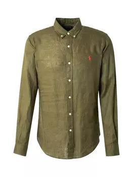 Повседневная рубашка Polo Ralph Lauren Regular fit Button Up Shirt, оливковый