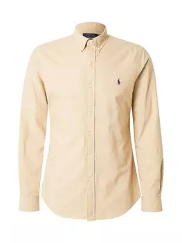 Повседневная рубашка Polo Ralph Lauren Slim fit Button Up Shirt, бежевый
