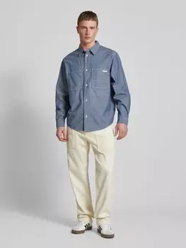 Повседневная рубашка прямого кроя с этикеткой, модель «EASY CHAMBRAY» Calvin Klein Jeans