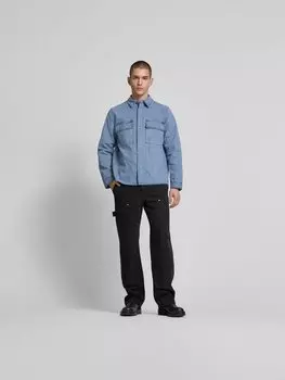 Повседневная рубашка прямого кроя с нагрудным карманом Wood Wood, синий