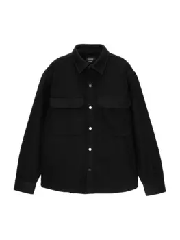 Повседневная рубашка Pull&Bear Comfort fit Button Up Shirt, черный