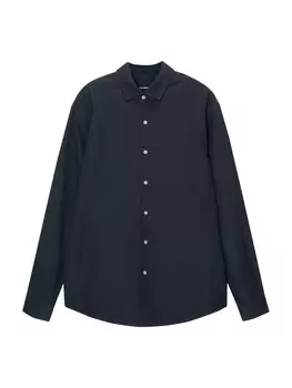 Повседневная рубашка Pull&Bear Comfort fit Button Up Shirt, темно-синий