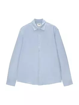 Повседневная рубашка Pull&Bear Comfort fit Button Up Shirt, небесно-синий