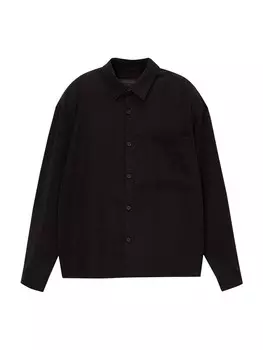 Повседневная рубашка Pull&Bear Comfort fit Button Up Shirt, черный