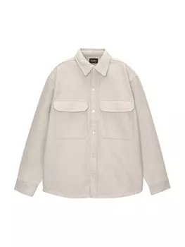 Повседневная рубашка Pull&Bear Comfort fit Button Up Shirt, экрю