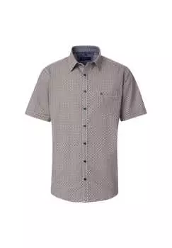 Повседневная рубашка с коротким рукавом и принтом удобная посадка Casamoda, оранжевый