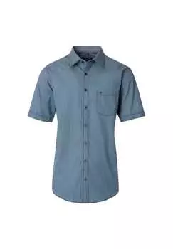 Повседневная рубашка с коротким рукавом и принтом повседневный крой Casamoda, бирюзовый