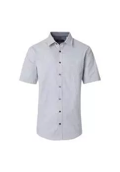 Повседневная рубашка с коротким рукавом и принтом повседневный крой Casamoda, синий