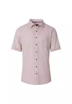 Повседневная рубашка с коротким рукавом и принтом удобная посадка Casamoda, красный