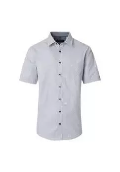 Повседневная рубашка с коротким рукавом и принтом удобная посадка Casamoda, синий