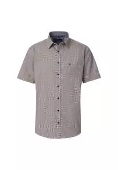 Повседневная рубашка с коротким рукавом и принтом повседневный крой Casamoda, желтый