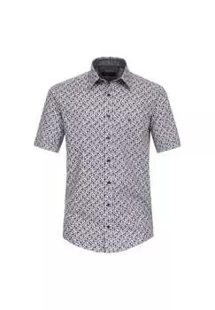 Повседневная рубашка с коротким рукавом и принтом повседневный крой Casamoda, синий