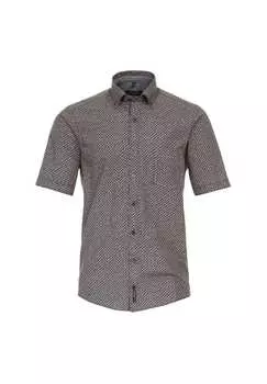 Повседневная рубашка с коротким рукавом и принтом повседневный крой Casamoda, синий