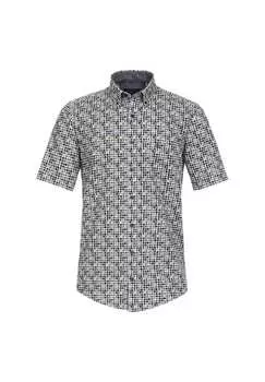 Повседневная рубашка с коротким рукавом и принтом повседневный крой Casamoda, синий