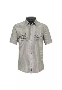 Повседневная рубашка с коротким рукавом в полоску свободного покроя Casamoda, зеленый