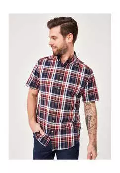 Повседневная рубашка с короткими рукавами из чистого хлопка. Paddock'S, красный