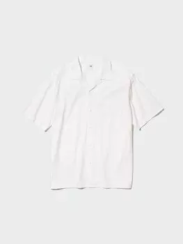 Повседневная рубашка с короткими рукавами Uniqlo, цвет 00 белый
