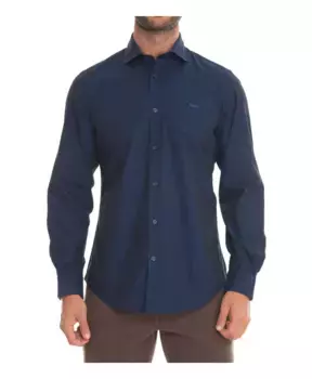 Повседневная рубашка с микропринтом в виде плитки Harmont & Blaine, синий