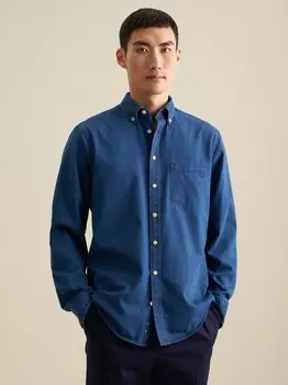 Повседневная рубашка с обычным длинным рукавом Seidensticker, синий