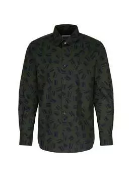 Повседневная рубашка с обычным длинным рукавом Studio Seidensticker, зеленый