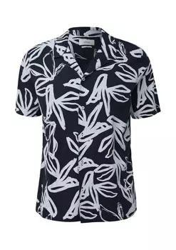 Повседневная рубашка s.Oliver BLACK LABEL Regular fit Button Up Shirt, темно-синий