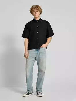 Повседневная рубашка с планкой на пуговицах, модель «Франко» WEEKDAY, черный