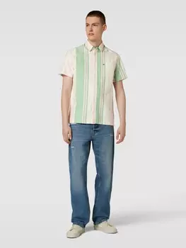 Повседневная рубашка с полосатым узором Tommy Jeans, светло-зеленый