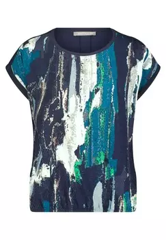 Повседневная рубашка с принтом Betty & Co, синий