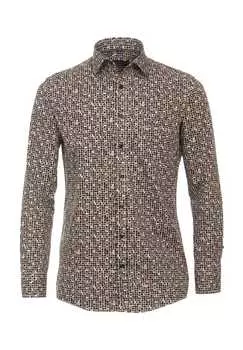 Повседневная рубашка с принтом удобная посадка Casamoda, желтый