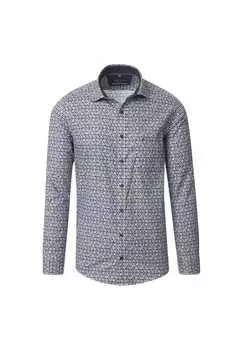 Повседневная рубашка с принтом удобная посадка Casamoda, синий