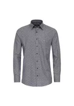 Повседневная рубашка с принтом удобная посадка Casamoda, синий